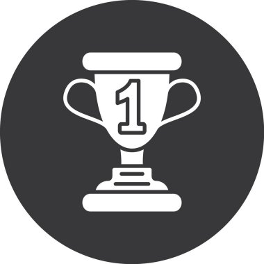 Ödül kupası ikonu. Web için ödül vektör sembolünün basit bir illüstrasyonu