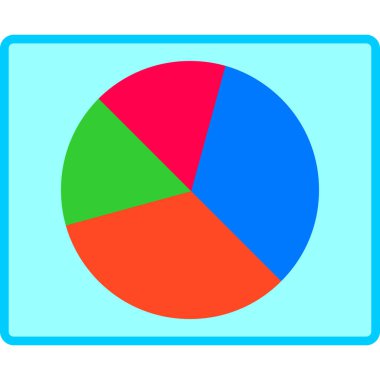 Pasta grafiği simgesi ile pasta grafiği, düz tasarım biçimi