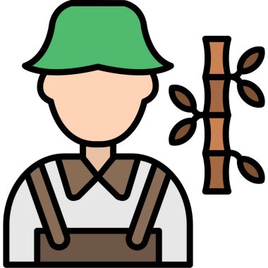 Çiftçi. Web simgesi basit illüstrasyon