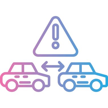 Trafik ışıkları gradyan çizgisi simgesi, trafik işareti, trafik uyarısı işareti vektör piktogramları, doğrusal biçim simgesi, illüstrasyon