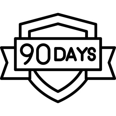 90 yıl siyah beyaz logo tasarımı.