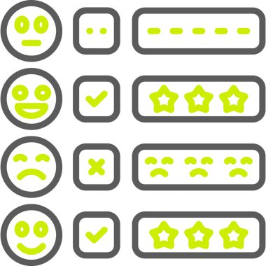 derecelendirme vektörü düz simgeleri ayarlandı