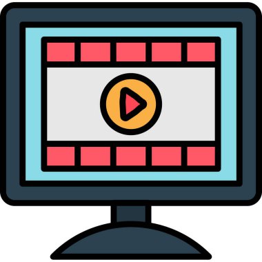 Video simgesi renk özet vektörünü çal