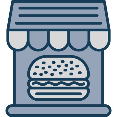 Hamburger fast food simgesi - taslak biçiminde