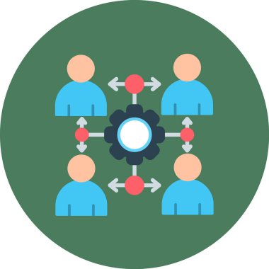 iş takım çalışması düz simgesi, vektör illüstrasyonu