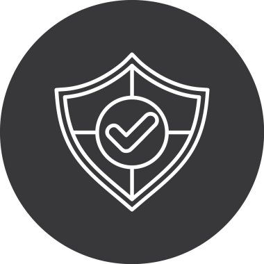 Beyaz arka plan üzerinde izole trendy düz stilde kalkan kutsal kişilerin resmi. Web sitesi tasarımı, logo, app, UI kalkan simgesi.