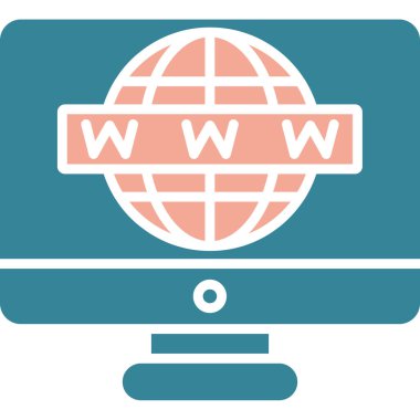 www web simgesi, basit vektör illüstrasyonu