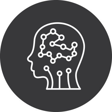 Moda tasarım tarzında bir beyin ikonu. Beynin simgesi beyaz arkaplanda izole edilmiş. Beyin vektör simgesi basit ve modern düz sembol.