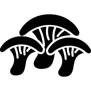 Mantar ikonu. Web için mantar vektör simgesinin özet çizimi