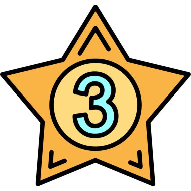 üç yıldız simgesi, çizgi film tarzı