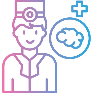 Beyin sağlığı doktoru simgesi ana hatlarıyla