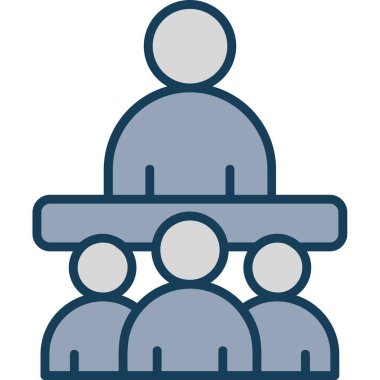 sosyal uzaklık simgesine sahip bir grup insan