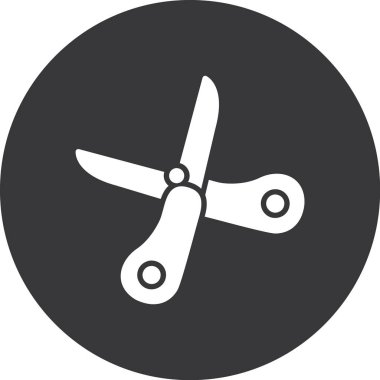 makas düz yuvarlanmış vektör simgesi