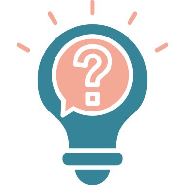 Soru işaretli ampul. Bir soru işaretinin vektör çizimi. vektör.