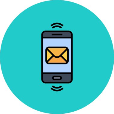 e- posta ileti simgesi. Web için ileti vektör simgelerinin özet çizimi