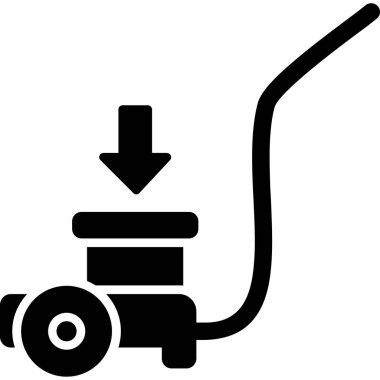 Elektrik süpürgesi simgesi, vektör illüstrasyonu
