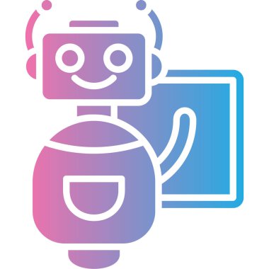 robot. Web simgesi basit illüstrasyon