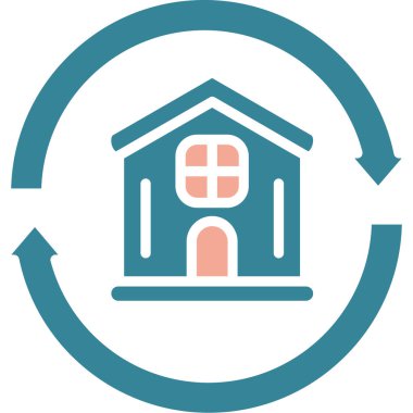 Hastane vektör simgesi. Tarzıdır bicolor düz sembolü, yumuşak mavi renkler, yuvarlak açılar, beyaz arka plan