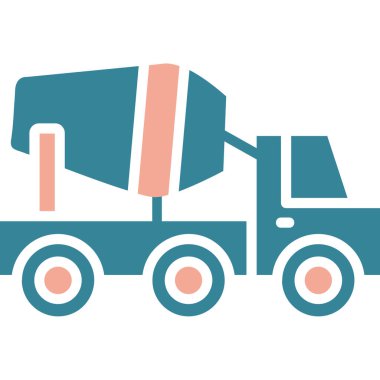 Kargo kamyonu kutsal kişilerin resmi, vektör çizim