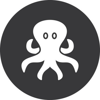 ahtapot simgesi vektör illüstrasyonu