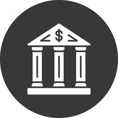 Bina simgesi. Web için banka vektör simgelerinin basit çizimi