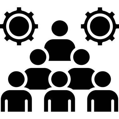 iş yönetimi dairesi simgesi düz stil