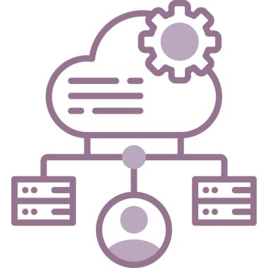 Bulut Hesaplama. Web simgesi basit illüstrasyon