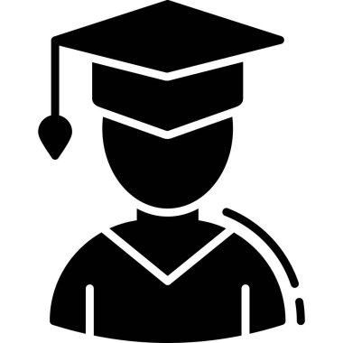 yüksek lisans öğrencisi simgesi, vektör illüstrasyonu