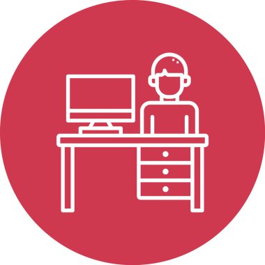 Ofis simgesi vektör illüstrasyonu