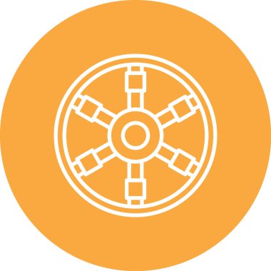 Çemberli bir tekerleğin vektör simgesi