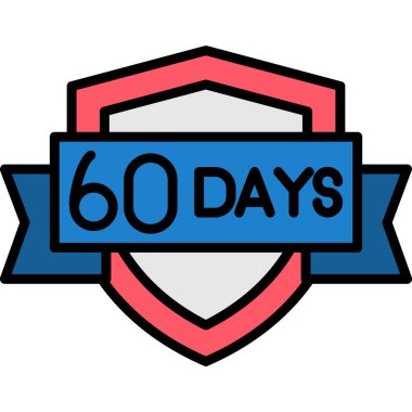 650 kırmızı kurdeleli kalkan. 65. Doğum günü ikonu. vektör illüstrasyonu