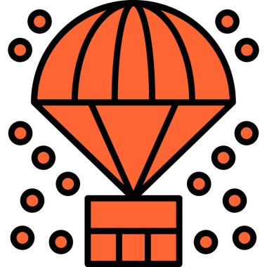 Hava balonu. Web simgesi vektör illüstrasyonu