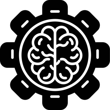 Beyin. Web simgesi basit illüstrasyon