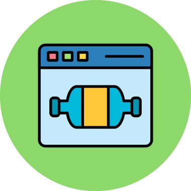 Ağırlık ölçek simgesi. Taslak ağırlık ölçeklendirme vektör renk düz izole