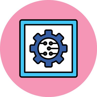 dişli simgesi, vektör çizimi