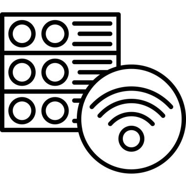 Sunucu veri simgesi. Beyaz arkaplanda izole edilmiş web tasarımı için ana sunucu veri vektör simgesi