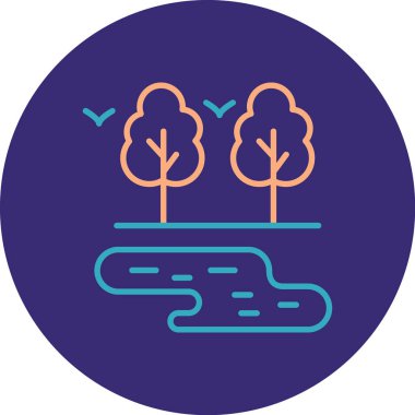 Orman. Web simgesi basit illüstrasyon