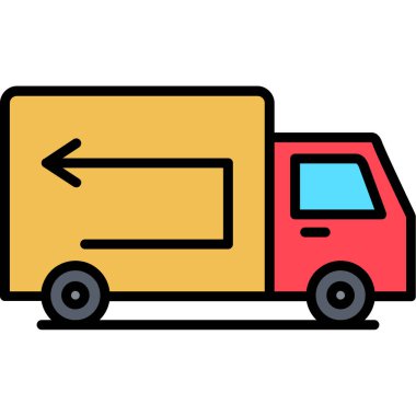 dağıtım van renk ikonu vektör çizimi