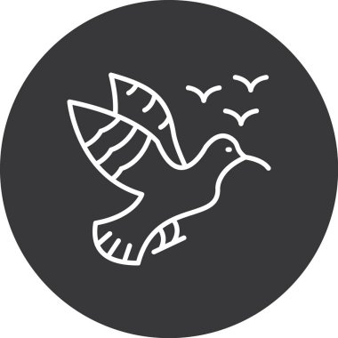 Güvercin simge vektör çizim