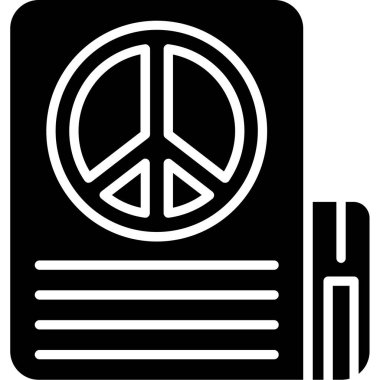Barış kitabı vektör simgesi tasarımı