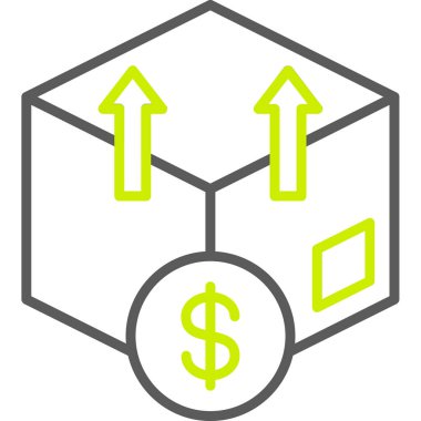 Bir dolar işareti simgesinin vektör illüstrasyonu