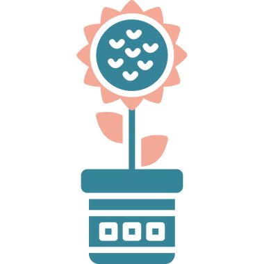 Çiçek. Web simgesi basit illüstrasyon