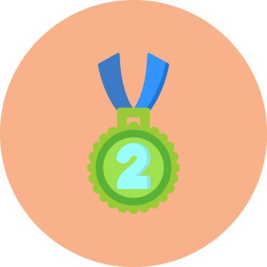 madalya vektörü düz renk simgesi