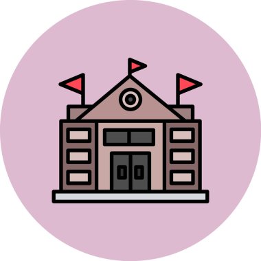 Bina. Web simgesi basit illüstrasyon