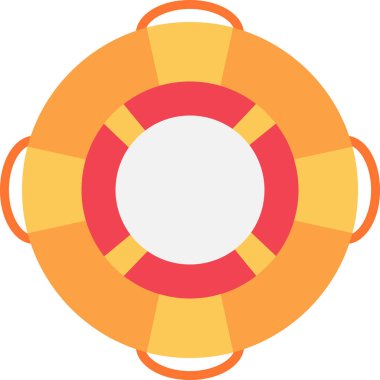 Yaşam şamandırası cankurtaran simgesi düz stil