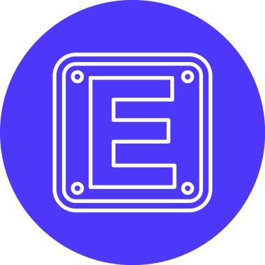 Vektör içinde e harfi simgesi