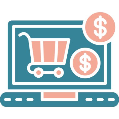 İnternetten alışveriş. Basit resimleme