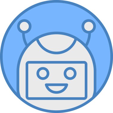 robot. Web simgesi basit illüstrasyon