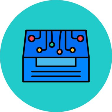 Bir mavi ve kırmızı simgenin vektör illüstrasyonu