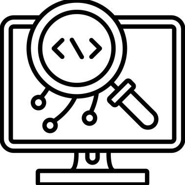 Bilgisayar izleyici web simgesi ana hat biçiminde